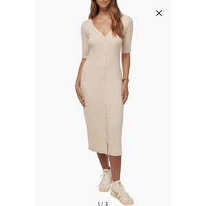 Travis Mathew Weekend in Napa Rib Dress Size Large Beige Msrp$150